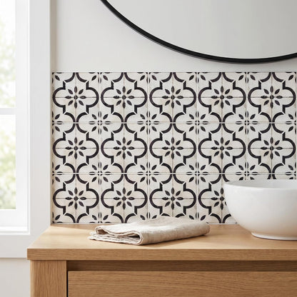 Peel‑and‑Stick Kitchen Backsplash Tiles, 30 PCS 4x4 Inch Neutral Boho Moroccan Decals – Self‑Adhesive Waterproof Vinyl Stickers for Walls & Stair Risers, Easy DIY Upgrade (Beige)