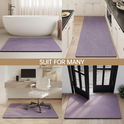 Mecko Bath Mat Rug, Rubber Non-Slip Quick Dry Absorbent Thin Bathroom Rugs Fit Under Door Bathroom Floor Mats-Shower Rug for in Front of Bathtub, Sink, Shower Room(Light Grey,16"x24")