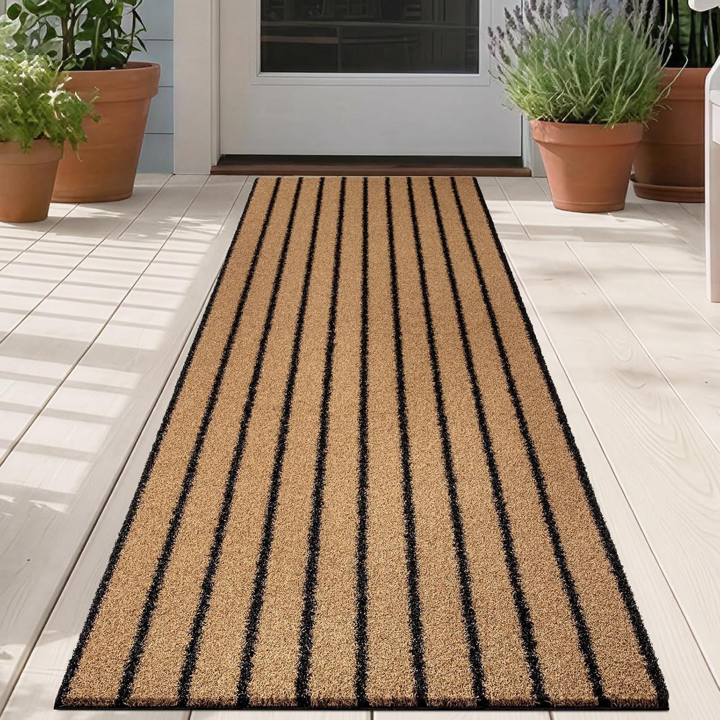 Outdoor Front Door Mat 32" x 48", Dirt Trapping Outside Entrance Rug, Non Slip Shoe Scraper, Heavy Duty Commercial Rug for Patio, Garage, Traffic Area, Office, Roll Packing