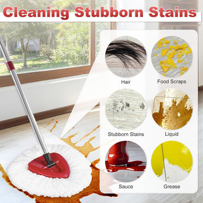Mop Head Replacement, Base, Mop Handle for Ocedar RinseClean 2-Tank System, 2 Microfiber Mop Refills, Extendable Length 30-59" Mop Handle, Base and Scrubber for All Hard-surfaced Floor