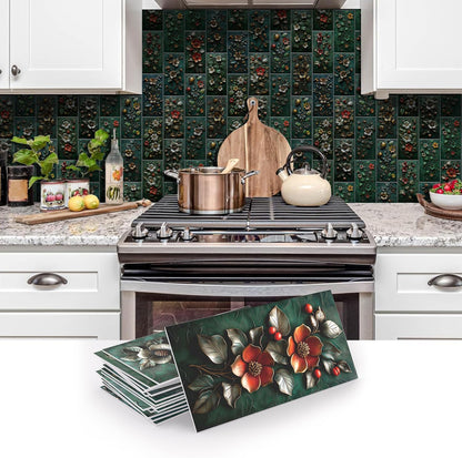 VICCI 32Pcs Tile Decals - Peel and Stick Kitchen Backsplash - Decorative Wall Tiles Stickers 8" x 4" Self-Adhesive Waterproof Removable for Bathroom Cabinets Home DIY Projects Decor