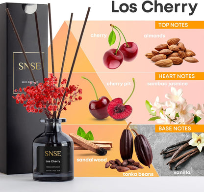 SNSE Tobaco & Vanilla with Flowers Perfumed Reed Diffuser Set | 3.38 oz Scent Fragrance Oil Diffuser for Bedroom, Bathroom, Home Décor and Gift, Decorative Air Fresheners with Sticks