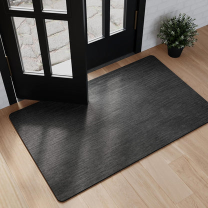 Mecko Bath Mat Rug, Rubber Non-Slip Quick Dry Absorbent Thin Bathroom Rugs Fit Under Door Bathroom Floor Mats-Shower Rug for in Front of Bathtub, Sink, Shower Room(Light Grey,16"x24")