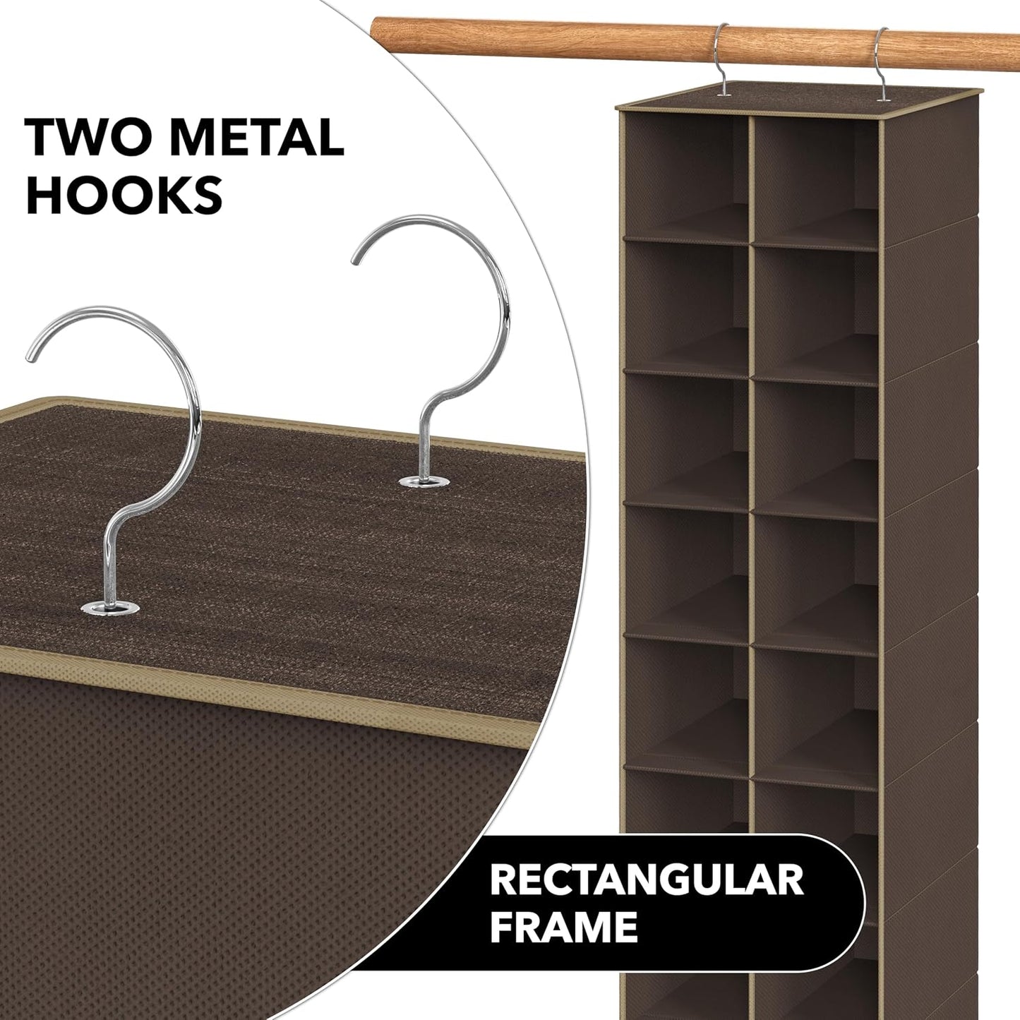 Simple Houseware 20 Section Shelves Hanging Shoes Organizer Holder for Closet, Gray