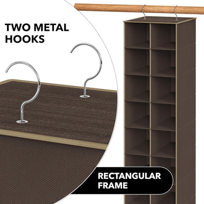 Simple Houseware 20 Section Shelves Hanging Shoes Organizer Holder for Closet, Gray