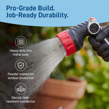 Orbit 58993 7-Pattern Watering Nozzle with Thumb Control, Black