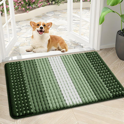 Kitinjoy Indoor Outdoor Door Mat, 32x20 Non-Slip Absorbent Dirt Trapper, Low-Profile Washable Inside Entrance Front Floor Mat, Sturdy Soft Entry Doormats for Entryway, Grey