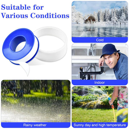 100 Rolls Teflon Tape,1/2 x 520 in Plumbers Tapes, PTFE Tape Waterproof Sealant Pipe Tape for Shower Head,Pipe Reparing,Thread Tape,White