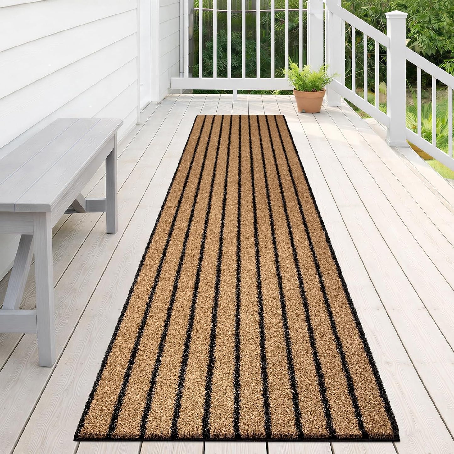 Outdoor Front Door Mat 32" x 48", Dirt Trapping Outside Entrance Rug, Non Slip Shoe Scraper, Heavy Duty Commercial Rug for Patio, Garage, Traffic Area, Office, Roll Packing