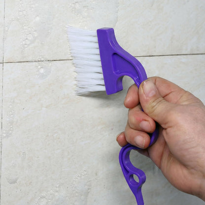 Slick- Window Track Cleaning Brush, 2 Pack, Blue Ergonomic Handle | Built-in Scraper, Multipurpose Window Track Cleaning Tool for Sliding Doors, Windows, Corners, Dust, Dirt & Narrow Gaps