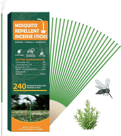 90 pcs Mosquito Repellent Outdoor Patio Sticks, Citronella Repellent Incense Sticks, Natural Essential Oil Incense, Repel Mosquito for Indoor, Patio, Camping, Fishing