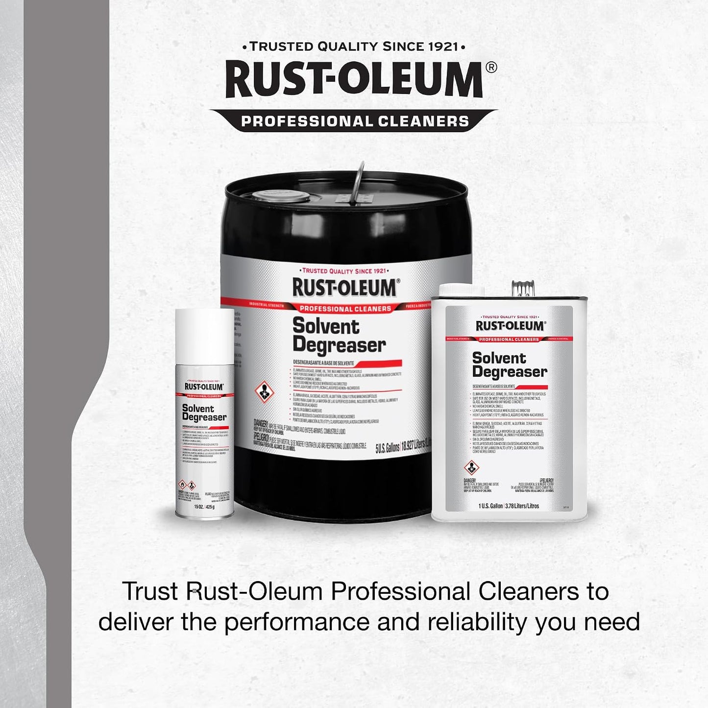 Rust-Oleum Professional Cleaners Solvent Degreaser | 15oz Aerosol | Professional Strength | Non-Chlorinated Formula