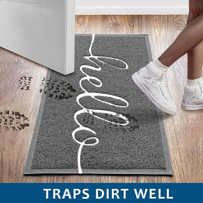 EARTHALL Door Mat Outside Inside Home Doormat, 30"x17.5", Durable Floor Mat Non Slip Mat Ultra Absorb Mud Easy Clean Front Doormat for Garage, Entryway, Patio, High Traffic Areas, Black