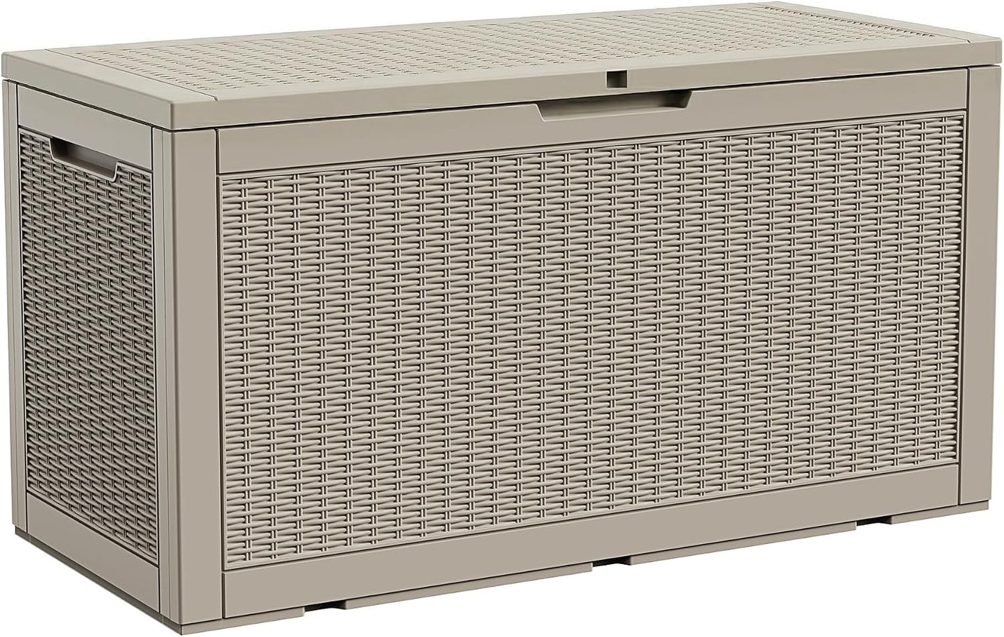 125Gal Outdoor Storage Box, Lockable Deck Box with Hydraulic Lid | Waterproof UV-resistant, Durable outdoor bin for patio cushions, pool accessories & garden tools. Keeps contents secure & dry
