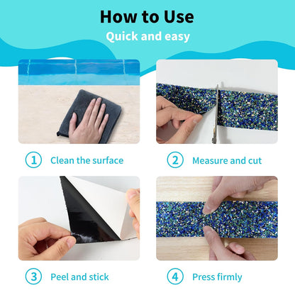 Waterproof Anti-Slip Traction Tape | 2" x16.5 FT | Heavy-Duty EPDM Rubber, Strong Grip & Barefoot Gentle | Indoor & Outdoor Solution: Poolside, Bath, Ramps, Stairs, Board Steps