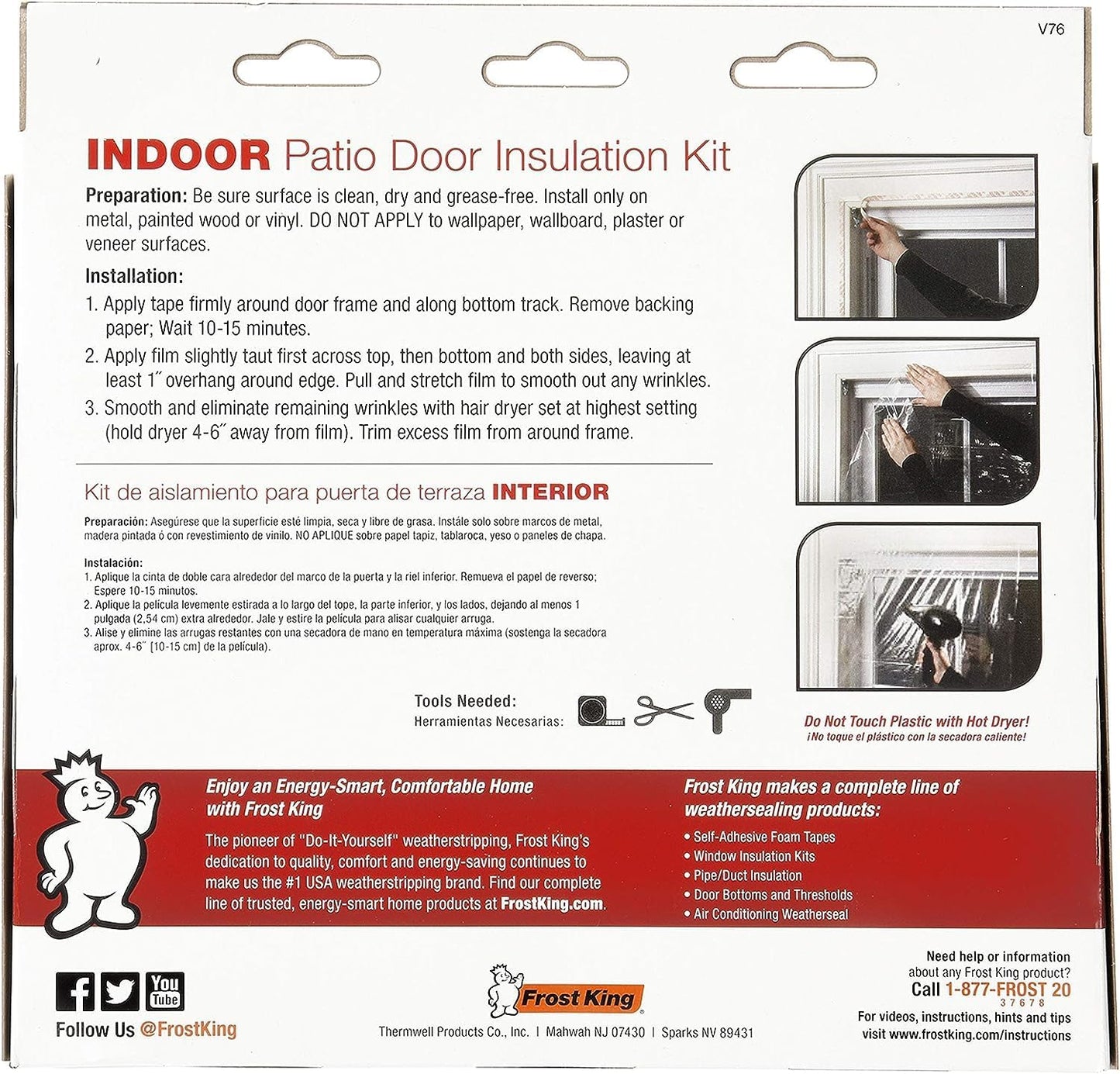Frost King V76H Shrink Window Kit 84-Inch by 110-Inch, Clear