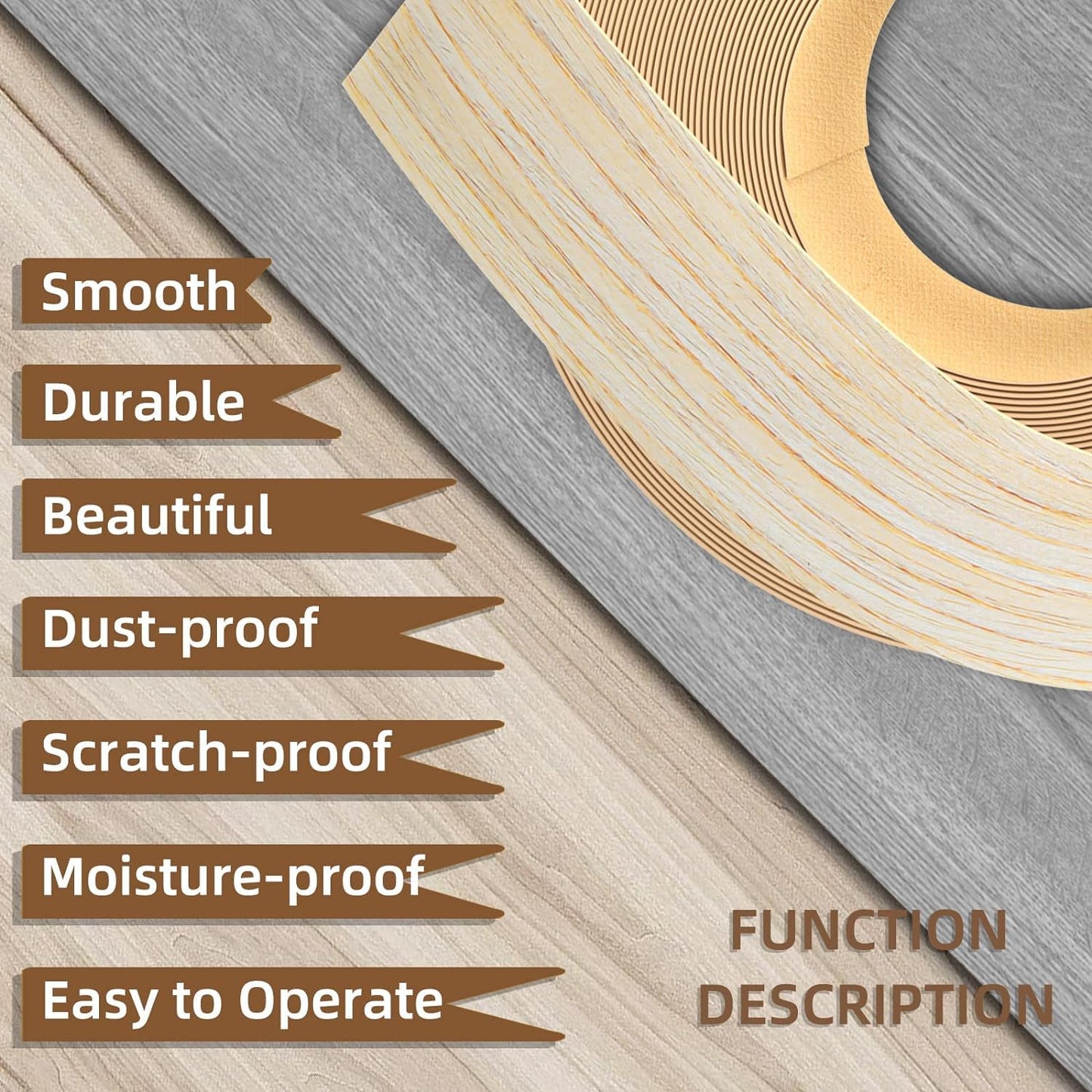 GSCIT Club Wood Grain Repair Tape, 2.4 inch X 15ft Self Adhesive Maple Grain Repair Patch for Tables, Chairs, Baseboards, Doors, Windows, Floors, Handicraft DIY. - Colors A
