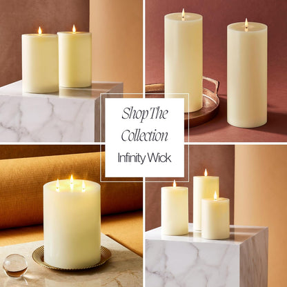 LampLust Realistic Flameless Pillar Candles with Remote, Set of 3, Batteries Included, Real White Wax, 3D Flickering LED Flame, 3 Inch Pillar Candles, Spring Decor, Centerpieces for Tables