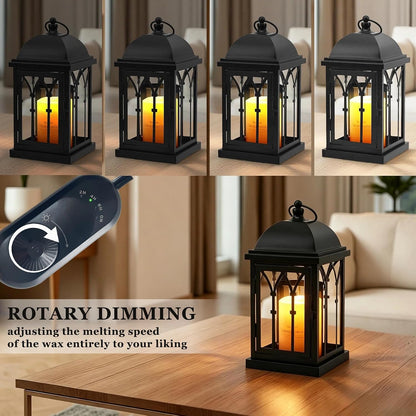 Candle Warmer Lamp with Timer Dimmer,Electric Candle Lamp Lantern Style,Compatible with 3 Wick/Large Candle,Fully Enclosed & Hangable Designed for Family with Pet,Children