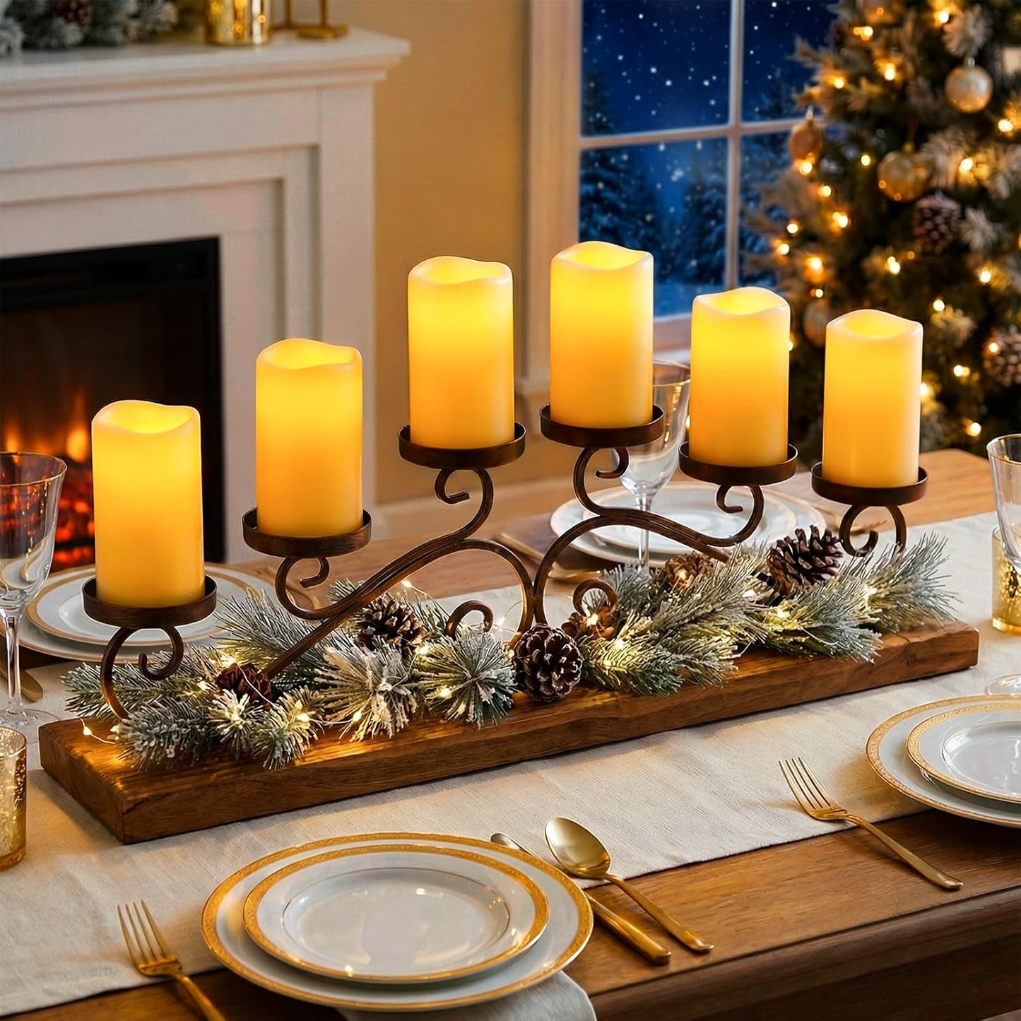 Homemory 3 Pack Flameless Candles, Outdoor Waterproof, Battery Operated LED Pillar Candles with Remote Control and Timer, Plastic, Long Lasting，4”5”6”