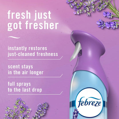 Febreze Air Mist, Air Freshener Spray, Odor Fighting Room Spray, Deodorizer for Home Bathroom Kitchen Office Apartment Dorm Room Classroom, Linen & Sky Scent, 8.1oz (Pack of 2)