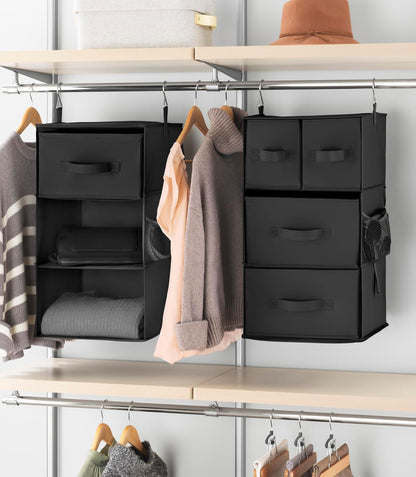 Whitmor 5 Section Closet Organizer - Hanging Shelves with Sturdy Metal Frame