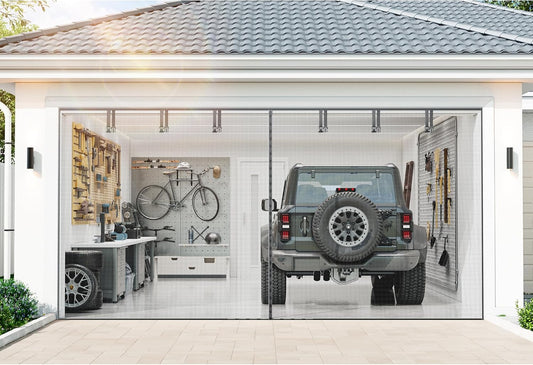 Heavy Duty Magnetic Screen Door Mesh - Auto-Sealing Hand-Free Door Net Screen with 50 Magnets, Pet & Kid Friendly, PET Fine Mesh Doors Screens Keep Bugs & Mosquitos Out Fits Front Doors Size 36” x 82”