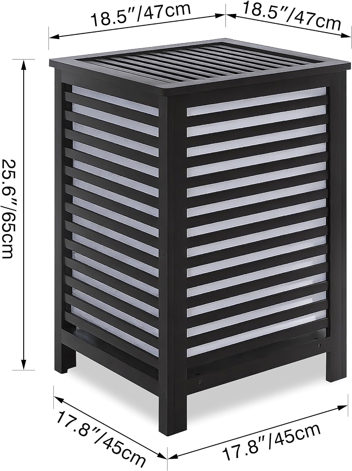 SMIBUY Double Laundry Hamper with Lid, 120L Bamboo Laundry Basket with Removable Liner Bag, 2-Section Clothes Divider Laundry Sorter for Laundry Room, Bathroom, Bedroom (Walnut)