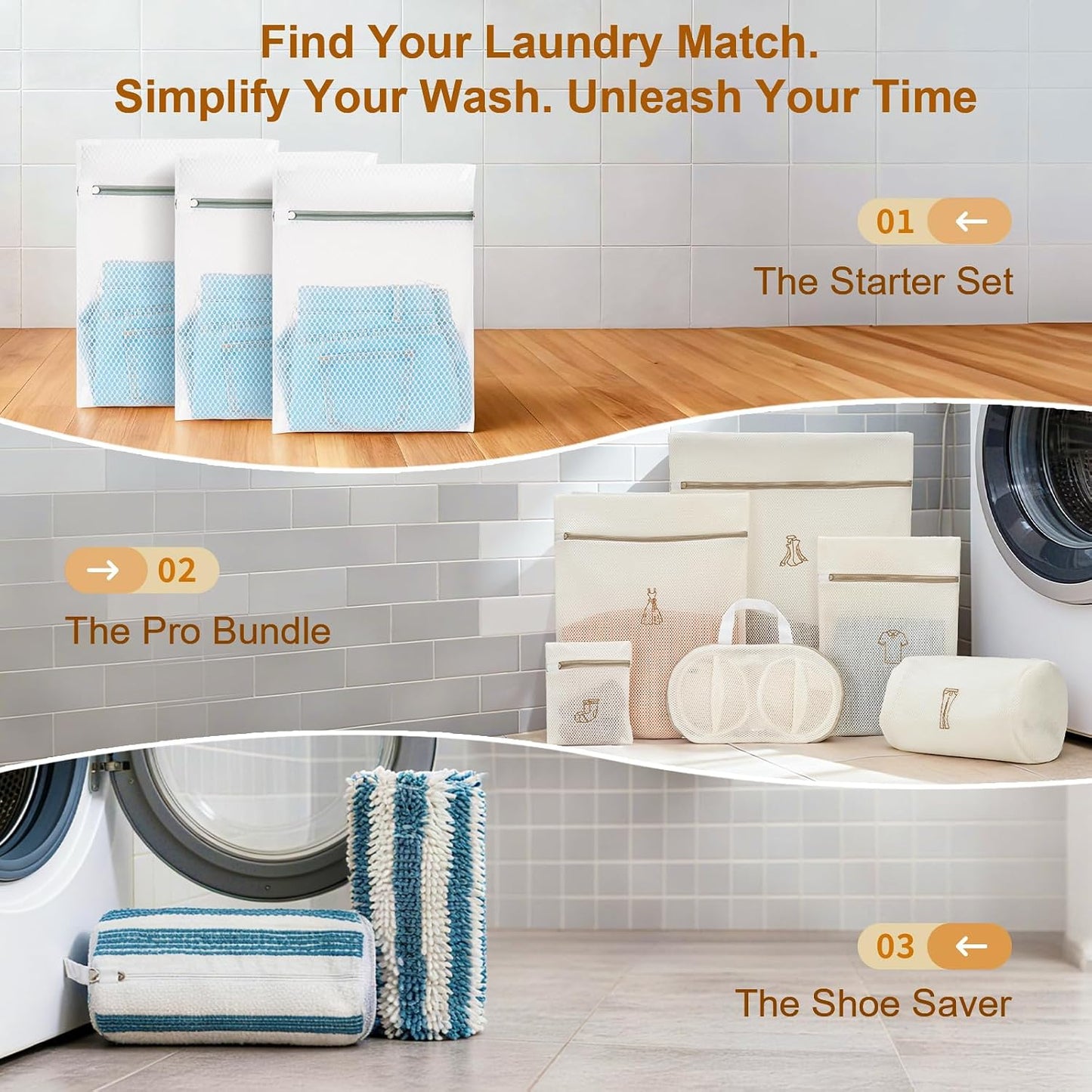 3Pcs Durable Mesh Laundry Bags, Premium Lingerie Bags for Washing Delicates, Underwear, Bra, Shoe, Sock, Laundry Bag Mesh Wash Bags Used in College Dorm, Laundry Room (12 * 16 Inches)