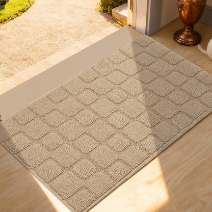Front Door Mat Outside Entrance, Outdoor Indoor Door Mats for Entryway, Entrance, Entry, Patio, Waterproof Non Slip Doormat, Low-Profile, 20" × 31.5“, Black