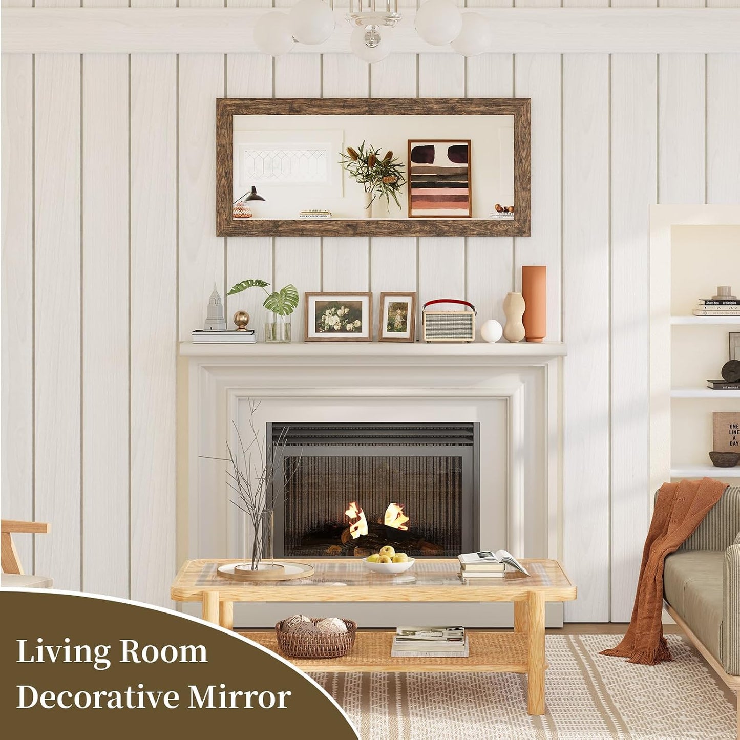 Syndra Modern Full Length Mirror Wood Frame, 65x24'' Large Floor Mirror with HD Tempered Glass & Wall Mount, Rectangular Standing Mirror for Bedroom, Living Room, Entryway, Farmhouse(Grey White Oak)