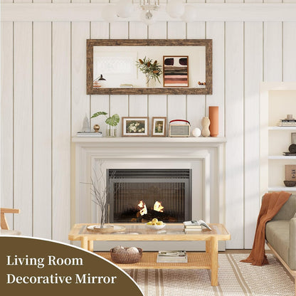 Syndra Modern Full Length Mirror Wood Frame, 65x24'' Large Floor Mirror with HD Tempered Glass & Wall Mount, Rectangular Standing Mirror for Bedroom, Living Room, Entryway, Farmhouse(Grey White Oak)