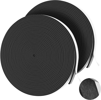66Ft Foam Tapes Self Adhesive Foam Seal Strips 1/2In x 1/8In x 33.1Ft Each Roll Weatherstrips High Resilience Weather Stripping Door Seals for Door Soundproofing, Window Insulation (2R, White)