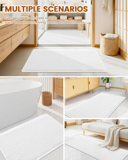 Smiry Waffle Bath Mat 30x20, Extra Soft Absorbent Bathroom Rugs, Non Slip Machine Washable Quick Dry Bath Rugs for Bathroom Floor, Tub, Shower, Home Decor Accessories, Brown