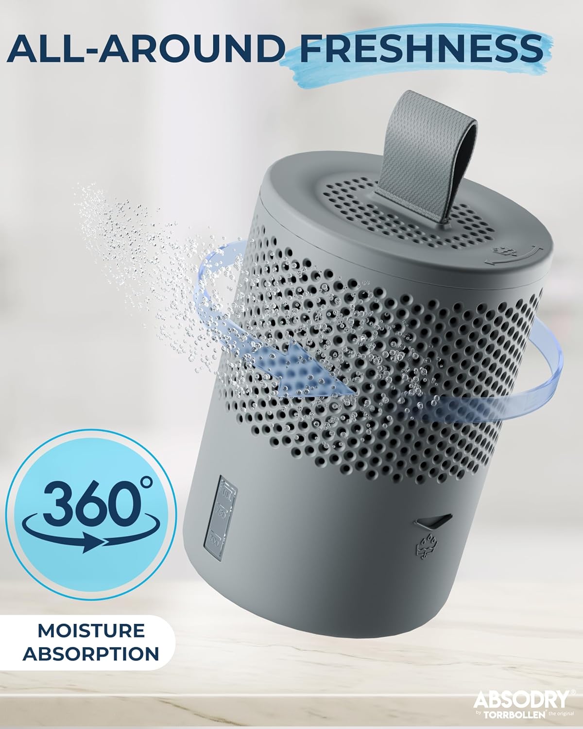 Absodry by Torrbollen Moisture Absorber 1.3lb Bag — Dehumidifier for Bedroom, Electricity & Battery Free Dehumidifiers for Home, Air Freshener and Purifier for Home Up to 90 Days, 269 ft² (White)