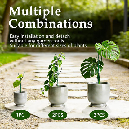 15Pack Adjustable Plant Support Pole,Garden Stakes for Climing Plants Stem Support, Stackable Plant Accessories for Indoor Outdoor Potted Plants, Pothos, Vine, Flower Use (Plastic, 37PCS)