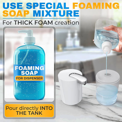 Automatic Soap Dispenser Touchless - 13.5 Oz Automatic Hand Soap Dispenser, 4-Level Adjustable Foaming, Rechargeable and Long-Lasting, Good for Kitchen, Bathroom, Hotels, Great as Home Essentials Gift