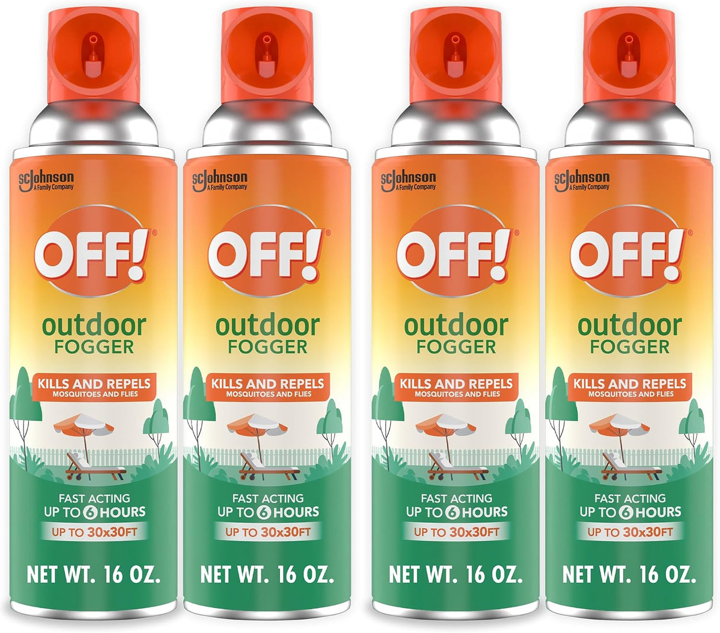 OFF! Outdoor Insect & Mosquito Repellent Fogger, Backyard Pretreat, Kills & Repels Insects in an up to 900 sq, ft, Area, 16 oz (Pack of 2)