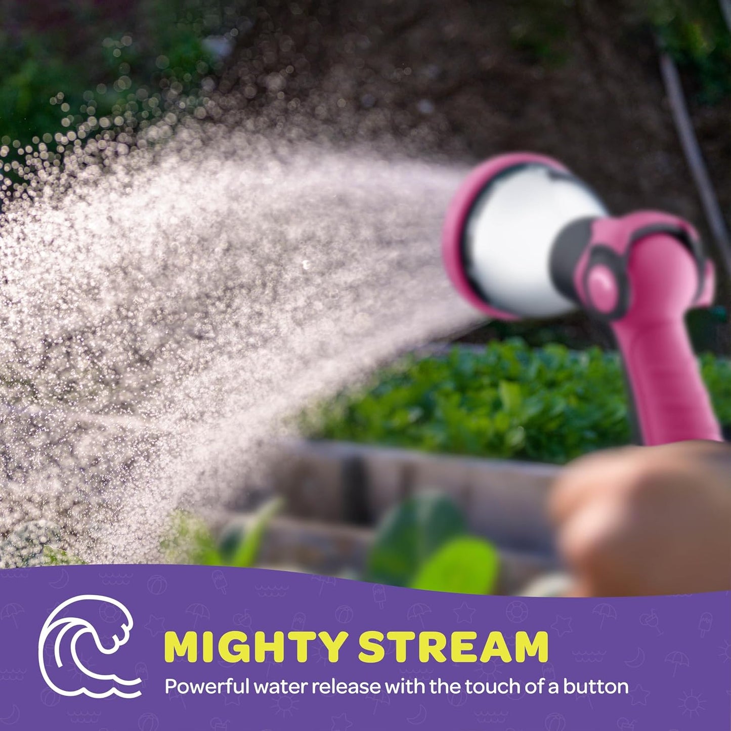 Hose Nozzle [Blue] Heavy Duty Hose Sprayer With 10 Adjustable Watering Patterns. Thumb Control Design, Comfortable Ergonomic Grip, Garden Hose Nozzle for Watering Plants & Lawns/Fun showers/Cleaning