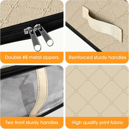 StorageRight Under Bed Storage Bags 3 Pack, 40L Large Clothes & Comforter Storage Containers with Clear Window, Breathable Fabric Organizer for Blankets, Bedding, Seasonal Clothing