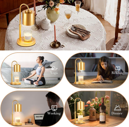 CASTLELIFE Candle Warmer Lamp with Timer & Dimmer, Height Adjustable Electric Wax Melt Warmer for Jar Candles, Gifts for Mom Home Decor, Black