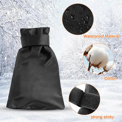3 Pieces Outdoor Faucet Covers,Winter Anti-Freeze 9.8" H X 7" W Faucet Insulation Cover Winter Outdoor Pipe Insulation Protective Cover,Outdoor Wall Garden Courtyard Faucet Covers (Black)