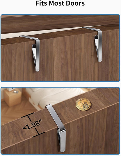 JARLINK 2 Pack Over the Door Organizer Storage, 5 Shelf Hanging Door Organizer with 5 Large Capacity Pockets, Anti Tilt 44 lb Load Behind Door Storage for Bedroom, Bathroom, Pantry, Nursery, (Grey)