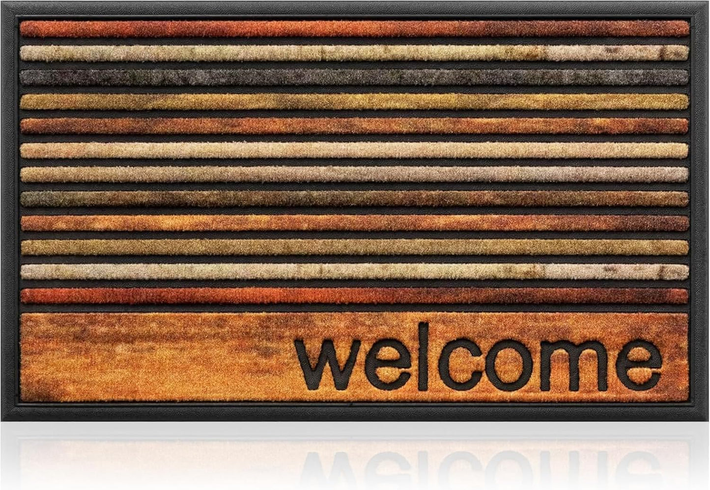 Extra Durable, Superior Absorption, Front Door Mat for Outdoor & Indoor - Welcome Mat for Entryway, Entrance, Patio, Porch - Waterproof, Non-Slip Backing, Coarse Fibers (Scales,17x29)
