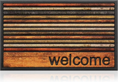 Extra Durable, Superior Absorption, Front Door Mat for Outdoor & Indoor - Welcome Mat for Entryway, Entrance, Patio, Porch - Waterproof, Non-Slip Backing, Coarse Fibers (Scales,17x29)