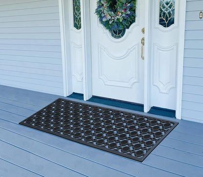A1HC Outdoor Doormat, Natural Rubber, 18" x48”, Ideal for Outside entryway,Dirt Shoe Scraper,Heavy Duty Door mat for Indoor Outdoor,Rug Mats for Entry,Patio, Welcome Mats