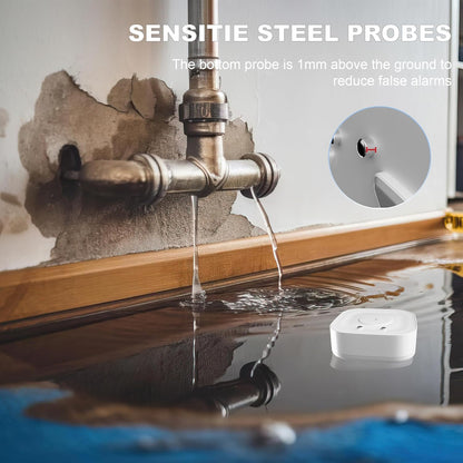3-Pack Smart Water Leak Detector 110dB Alarm 500ft Range, WiFi Home Sensors for Basement/Bathroom - App Alerts & Email Notifications, Prevent Flood Damage