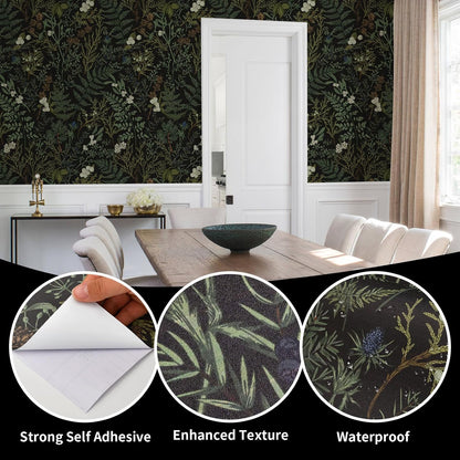 Removable Peel and Stick Wallpaper Boho 17.5 x 118 in Floral for Bedroom Bathroom Easy Peel Off Stick on Wallpaper Contact Paper Renter Friendly Wall Paper