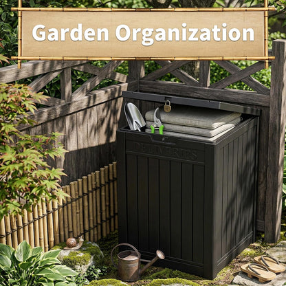 Package Delivery Box, Lockable Resin Outdoor Package, Waterproof Deck Box for Porches, Patios, Indoor & Outdoor Use (70 Gallon, Grey)