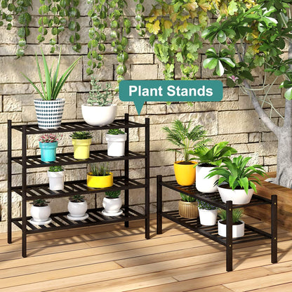 viewcare 3-Tier Black Bamboo Shoe Rack for Entryway, Stackable | Foldable | Natural, Shoe Shelf Storage Organizer for Hallway Closet, Free Standing Shoe Racks for Indoor Outdoor